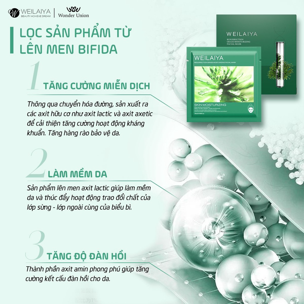 Mặt nạ tái sinh cỏ vạn năm Weilaiya, mask khóa nước 48h cho làn da căng mọng, hợp da treatment da nhạy cảm – Shina Store