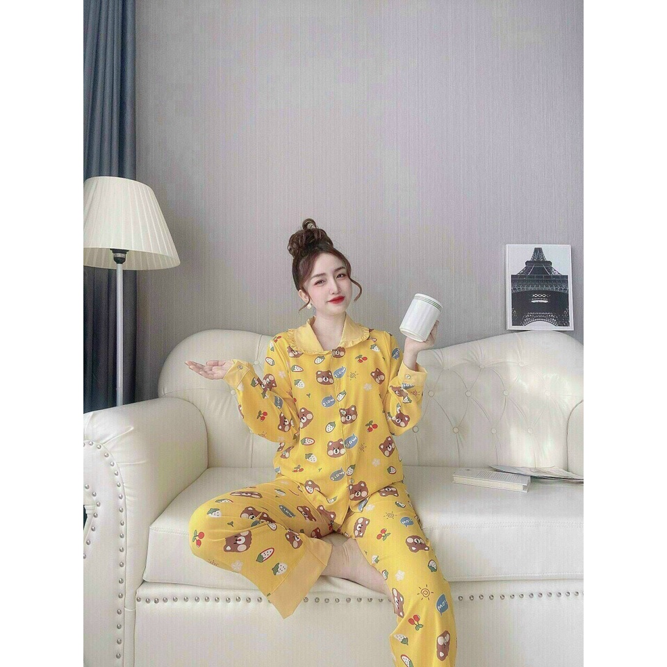 [ Miễn Phí Ship 2022 ] Set bộ lụa in sticker màu sắc, set bộ ngủ nữ chất lụa trơn thỏa mái kèm ảnh thật