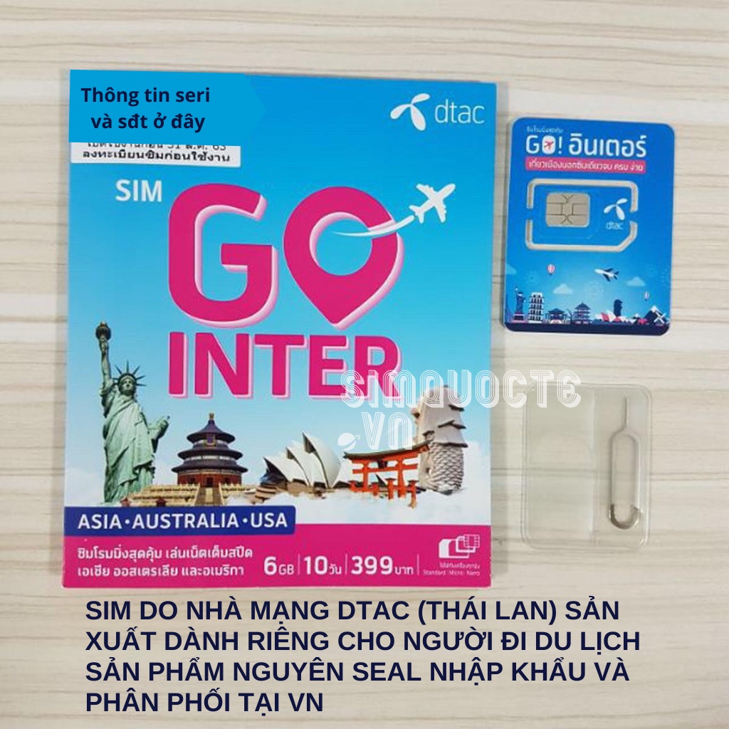 Sim Du Lịch Trung Quốc HongKong Macao 6GB 10 ngày DTAC GO INTER và TRUEMOVE TRAVEL ASIA