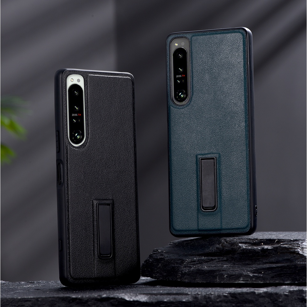 Ốp điện thoại da cứng có giá đỡ ẩn cho Sony Xperia 10 1 5 Mark IV III II chất lượng