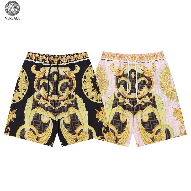 Versace * Quần Short In Hoa Vàng Phong Cách Baroque Sang Trọng Giản Dị Thoải Mái