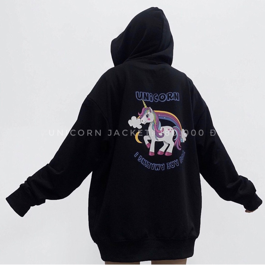 [Mã WAJK giảm 40k đơn 250k] ÁO HOODIE KÌ LÂN ( UNICORN JACKET HÌNH THẬT )