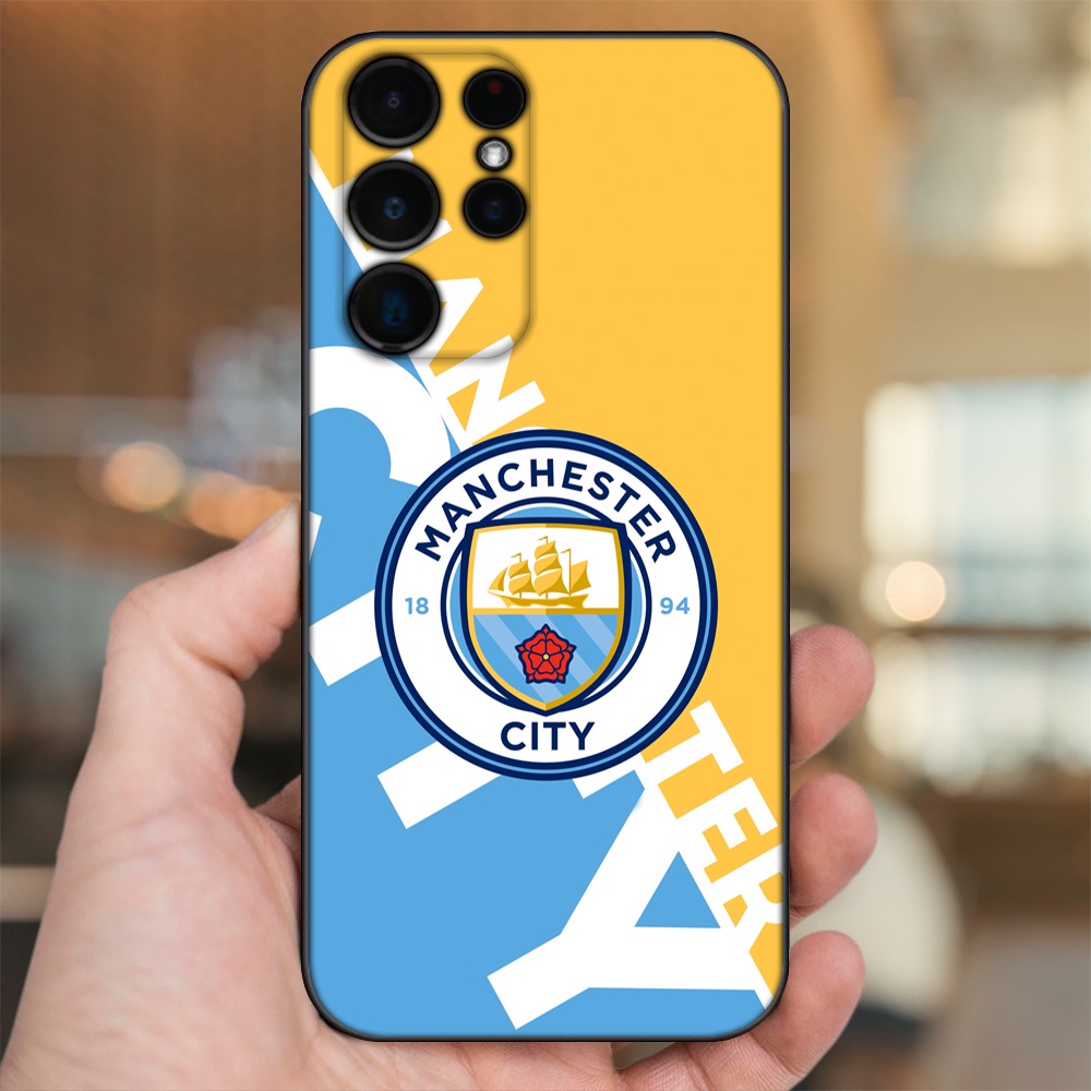 Ốp lưng Samsung S21 Ultra, S22 Ultra viền đen in hình Manchester City MC