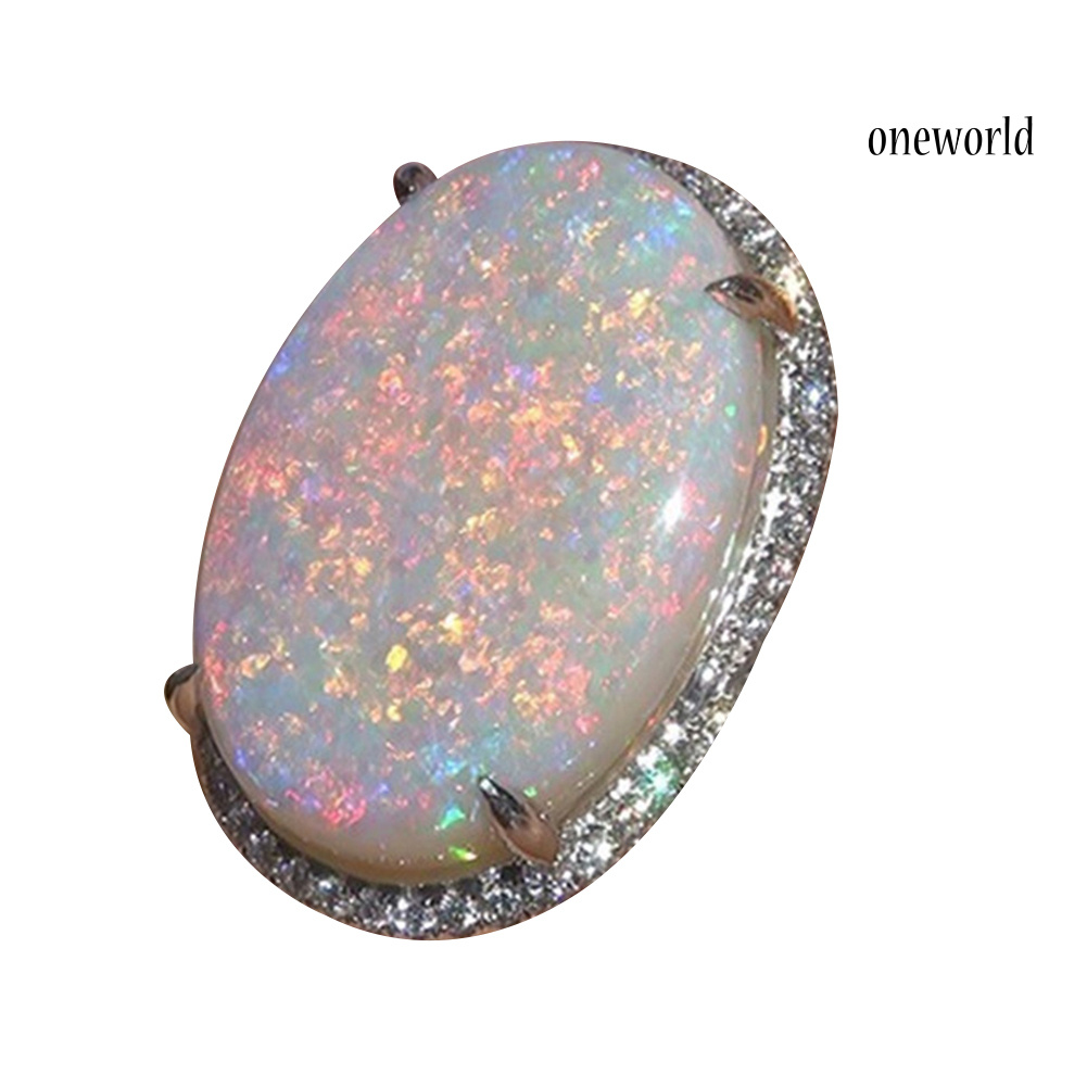 Nhẫn Hợp Kim Đính Đá Opal Nhân Tạo Thời Trang Cho Nữ