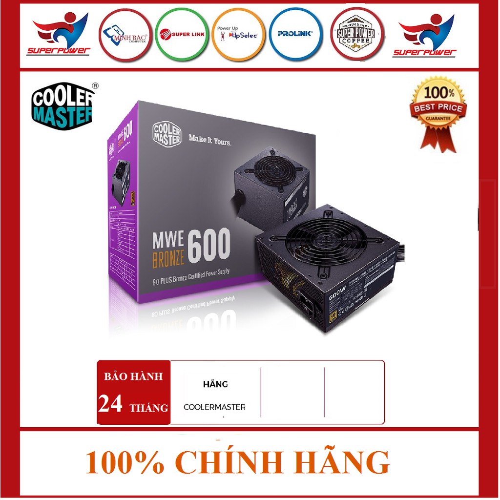 Nguồn máy tính Cooler Master MWE Bronze 600W V2 230V - 600W - 80 Plus Bronze  - Hàng chính hãng