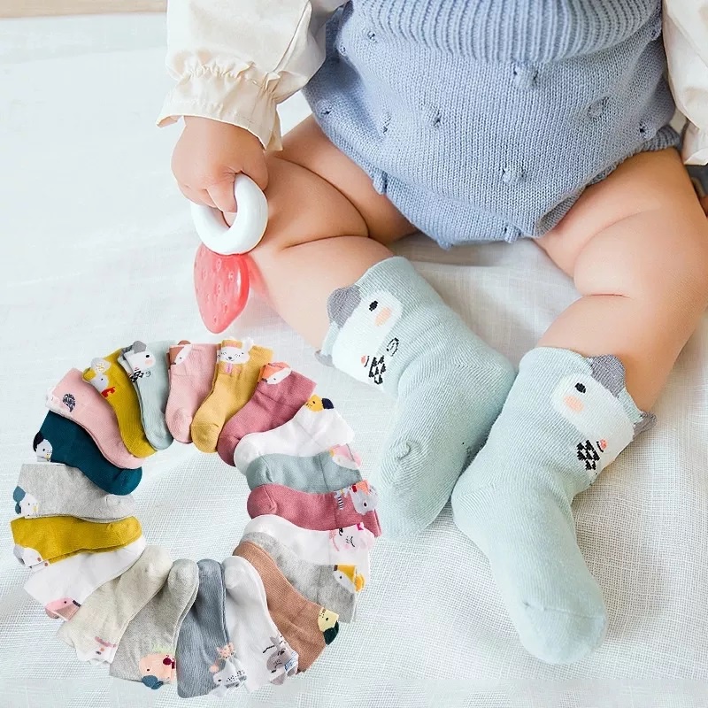 Set 5 đôi Tất Vớ cổ cao Kids Socks cho bé từ 0-3 tuổi