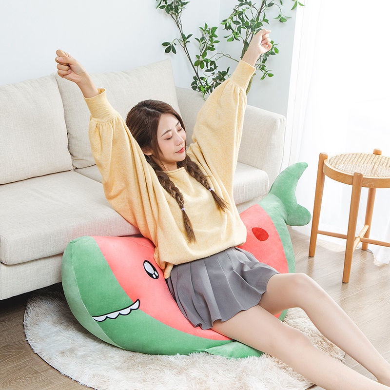 Gối Ôm Nhồi Bông Hình Dưa Hấu/Cá Mập Dễ Thương Chất Lượng Cao Dùng Làm Quà Tặng Sinh Nhật Cho Bé