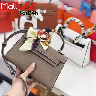 Túi Xách Nữ Khóa Vàng Túi xách da thật cao cấp Hermès HM thiết kế ổ khóa mạ vàng siêu thời trang