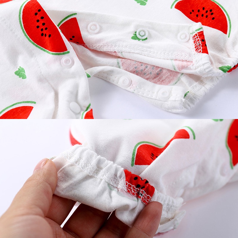 Áo liền quần tay ngắn vải cotton mềm mại thời trang mùa hè cho bé sơ sinh