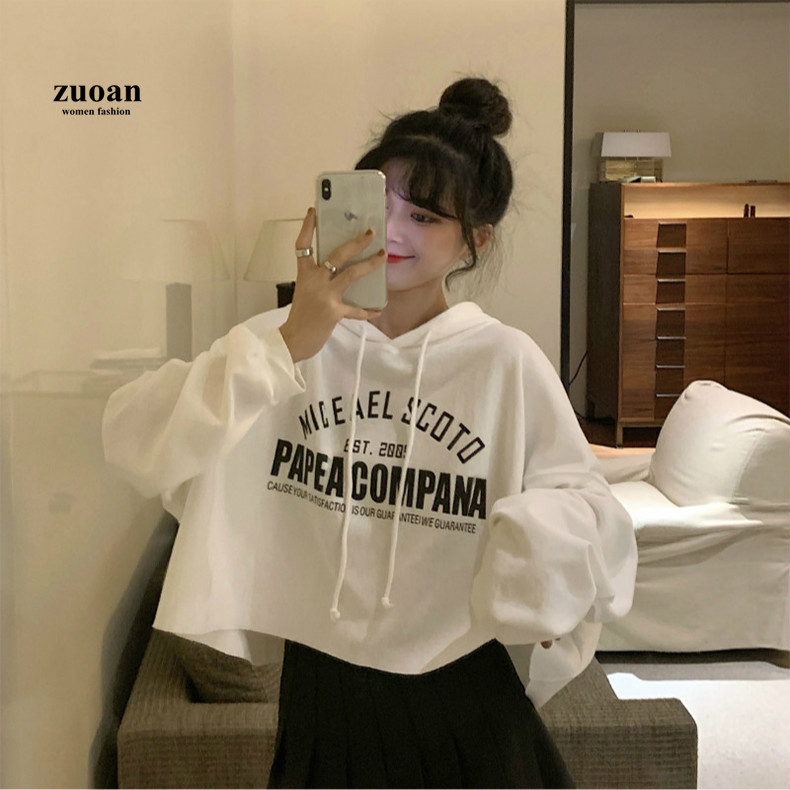 SUXI Áo Hoodie Mỏng Tay Dài In Họa Tiết Thời Trang Mùa Thu Cho Nữ