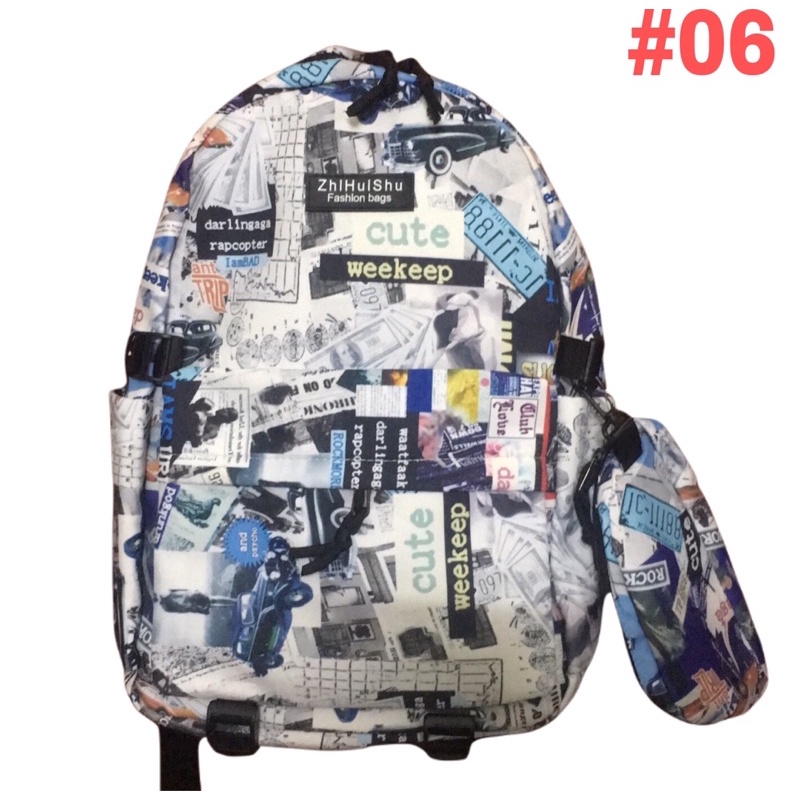 Balo Hàn Quốc loang màu thời trang cá tính cho nam nữ ShiHuiShu