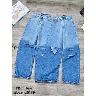 Baggy jeans loan màu rách 3