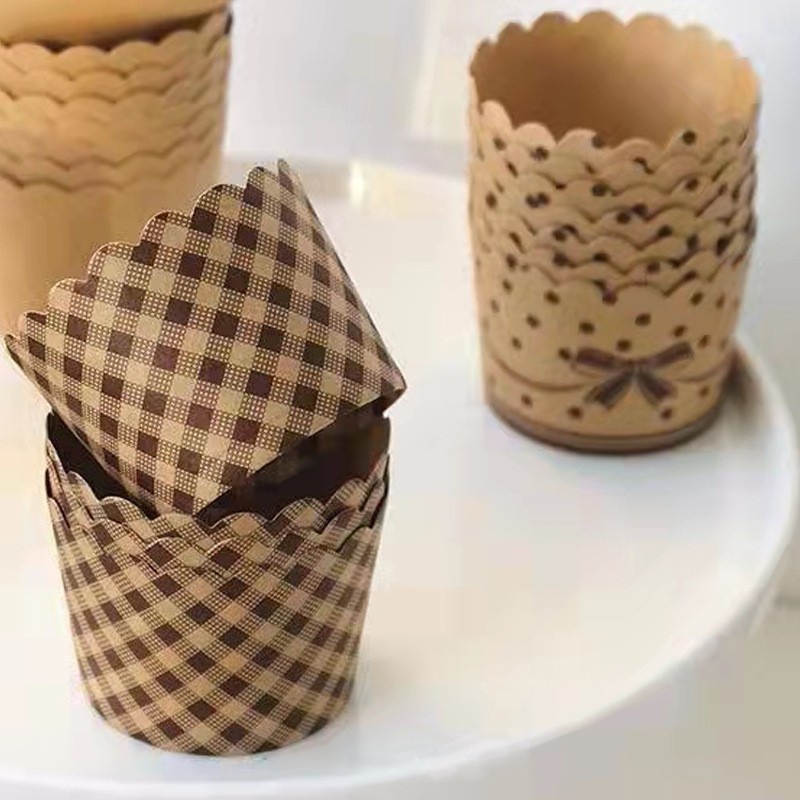 Set 50 Cốc Giấy Làm Bánh Cupcake/ Muffin/ Bánh Cupcake Chống Dầu
