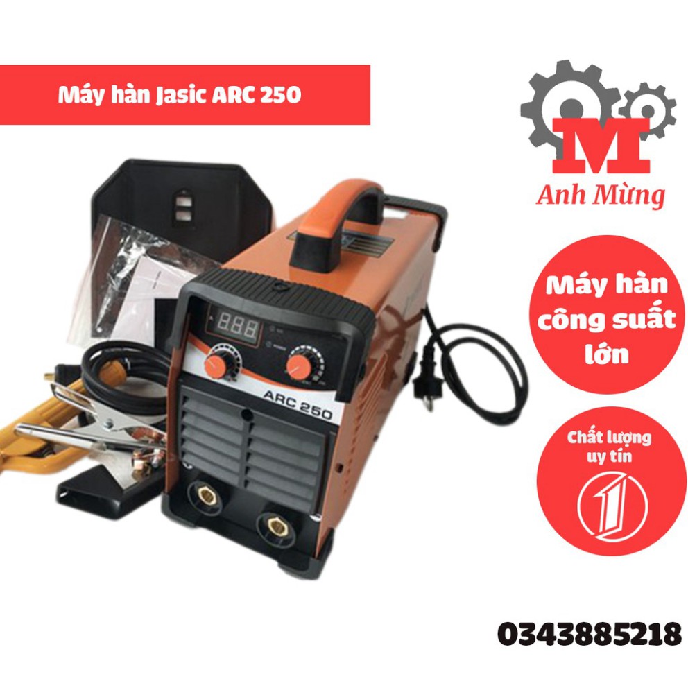 Máy hàn điện tử Jasic ARC 250A chất lượng cao, hàn tốt que từ 1.6 đến 3.2 ly