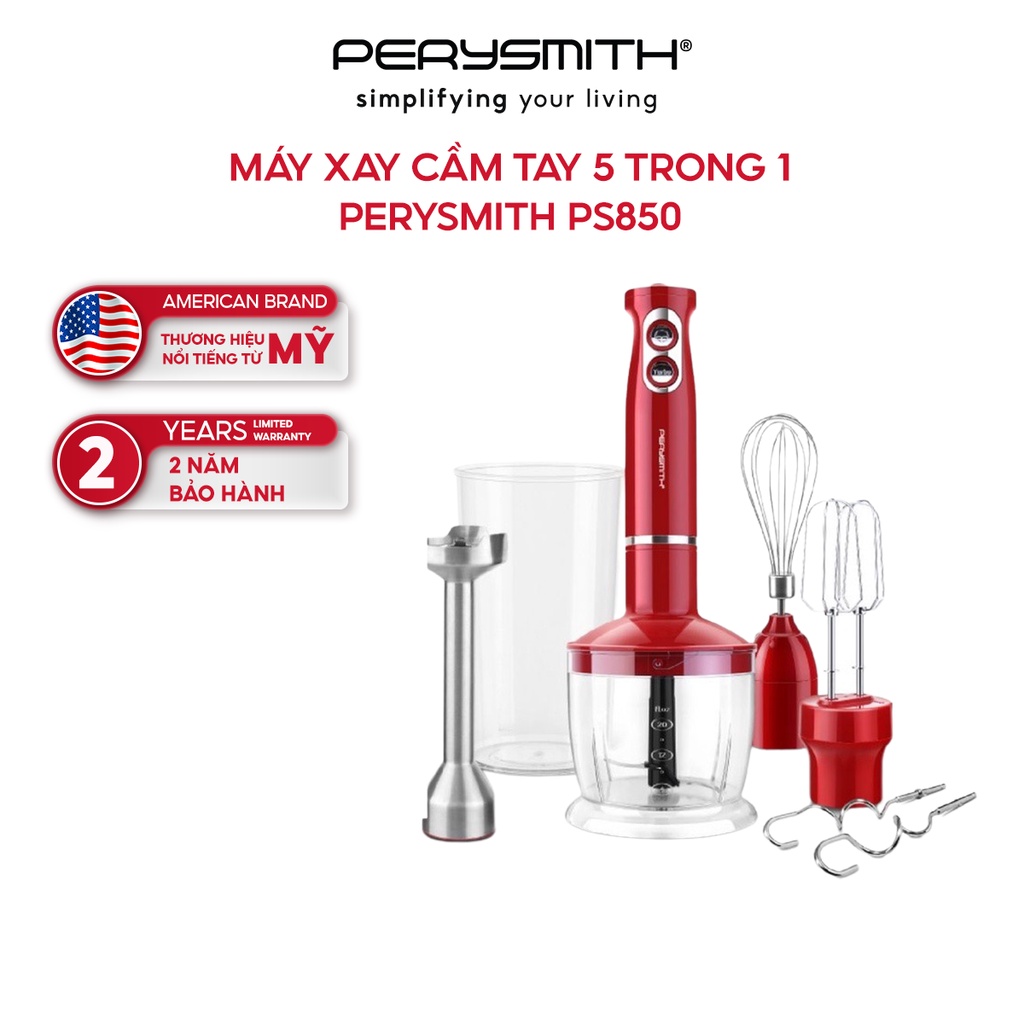 Máy xay sinh tố cầm tay đa năng PerySmith PS850, công suất 850W, hàng chính hãng