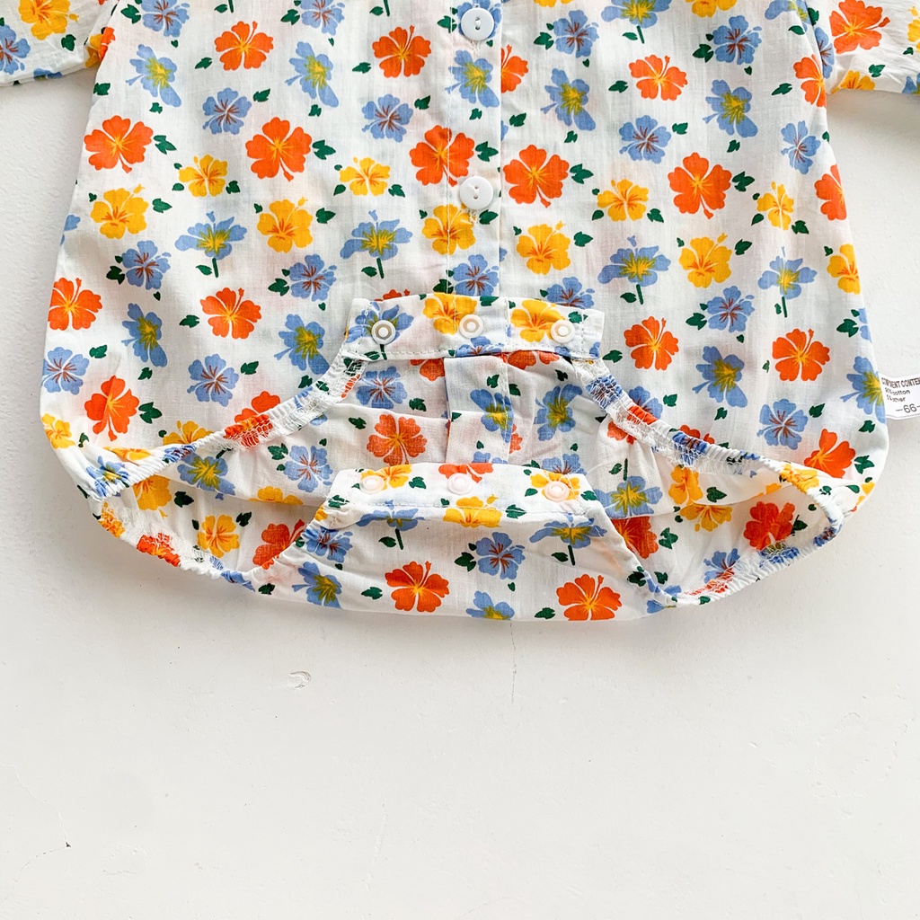Baby Clothing for Girls Floral Long Sleeve Baby Romper with Hat 2pcs 0-24 Months Newborn Jumpsuit Bodysuit