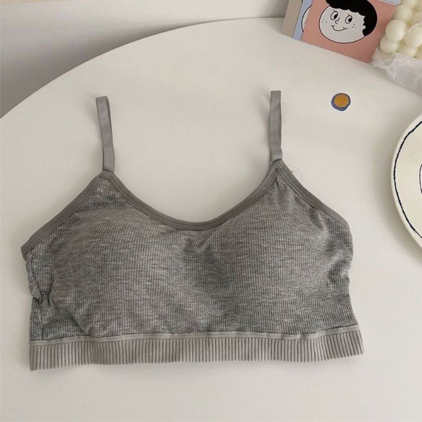 Áo bra nữ Cotton, áo ngực gân tăm kèm mút mỏng nâng đỡ định hình ngực - B727