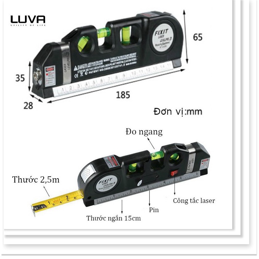 Thước Ni vô laser đa năng F2018