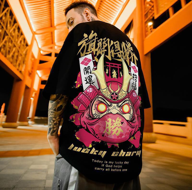 Áo thun dáng rộng in họa tiết phong cách đường phố Nhật Bản dễ phối đồ cho nam kích thước M-5XL | BigBuy360 - bigbuy360.vn