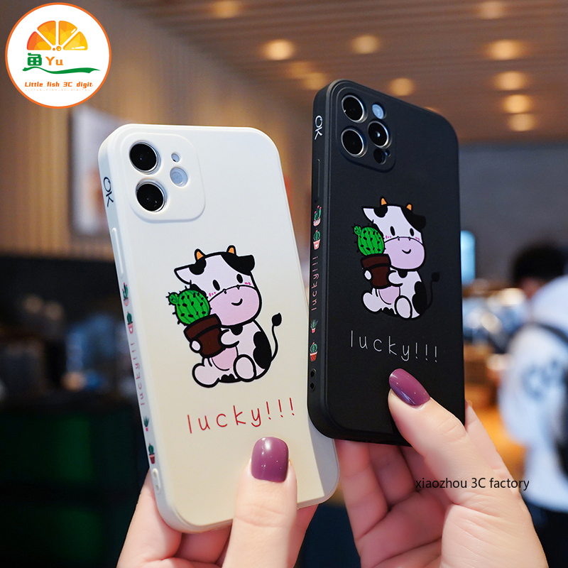 Ốp Lưng Họa Tiết Hình Chú Bò Sữa Thời Trang Cho Iphone 12 Pro Max 11 Pro Max I7 Xsmax Xr Se2020 Xs 7plus 8plus 6plus