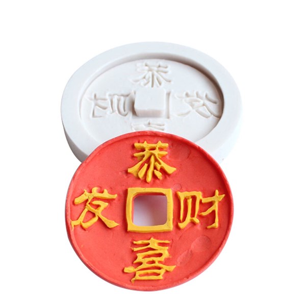 Khuôn Silicone Đồng Tiền Tròn Lớn 5.8Cm