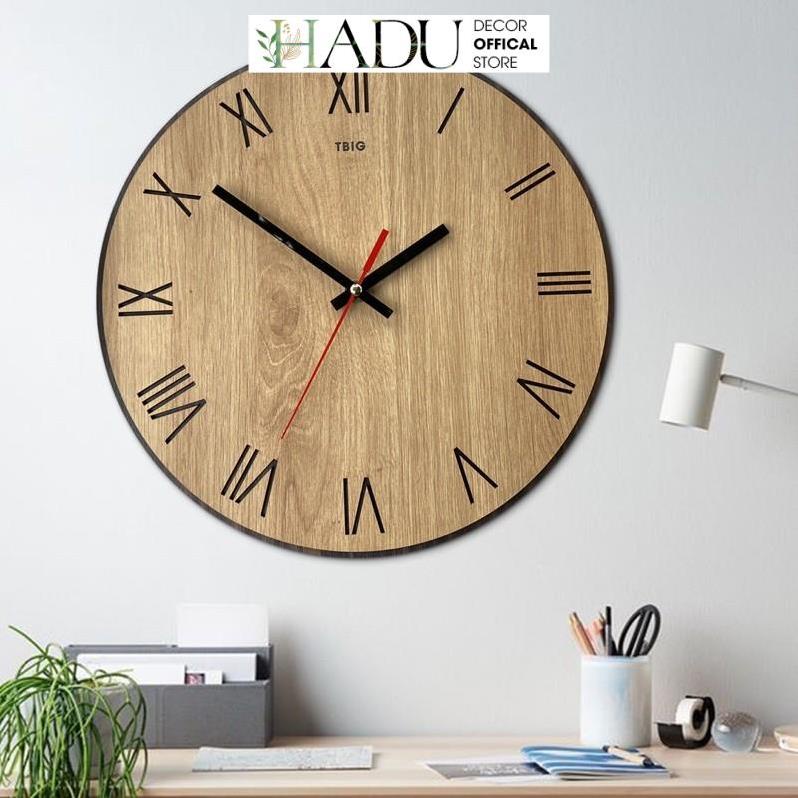 Đồng Hồ Treo Tường Gỗ Classic Decor Hadu043 trang trí phòng - HaduDecor