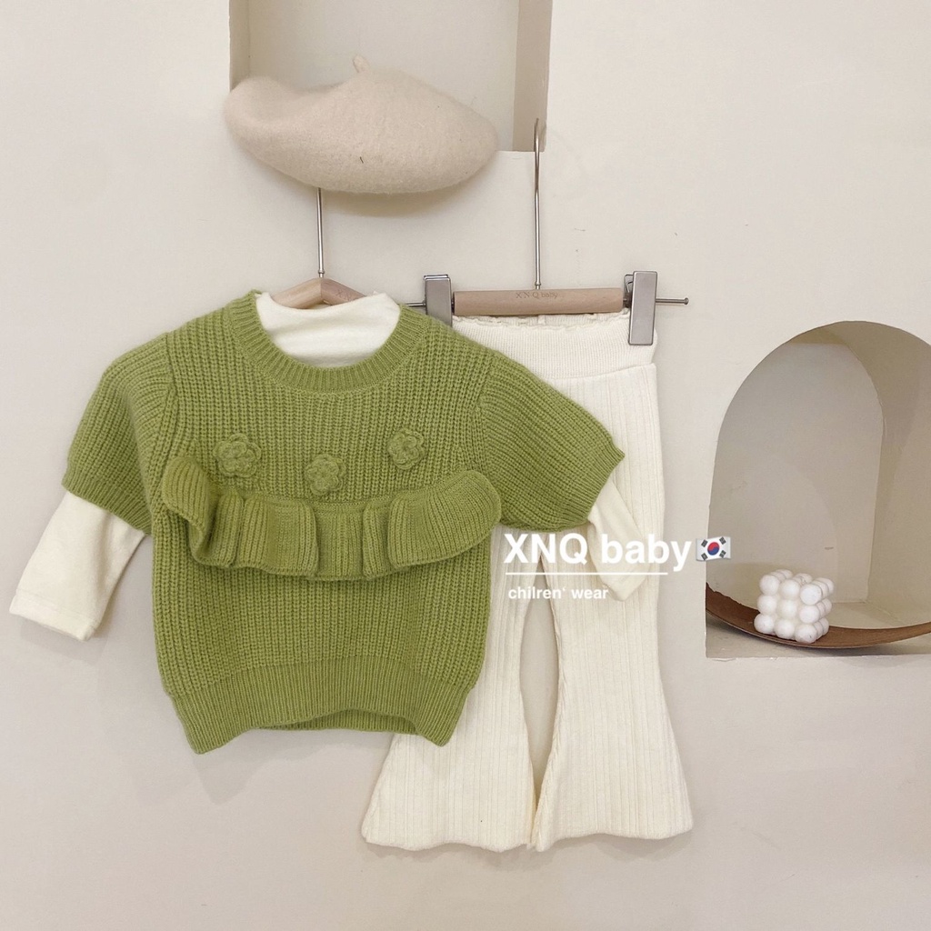 Áo/ Quần/ Set thời trang Hàn dệt kim mùa thu dành cho bé gái dễ thương xinh xắn