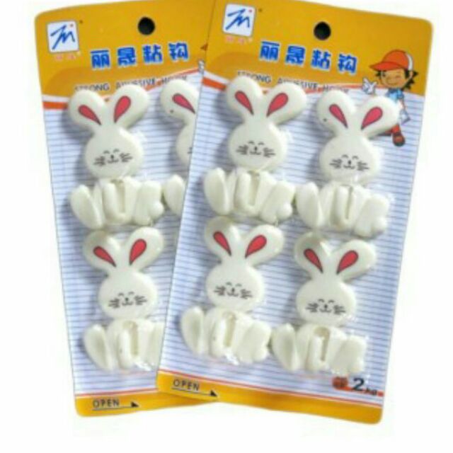 Vỉ 4 móc dán tường hình thỏ