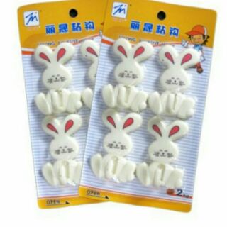Vỉ 4 móc dán tường hình thỏ