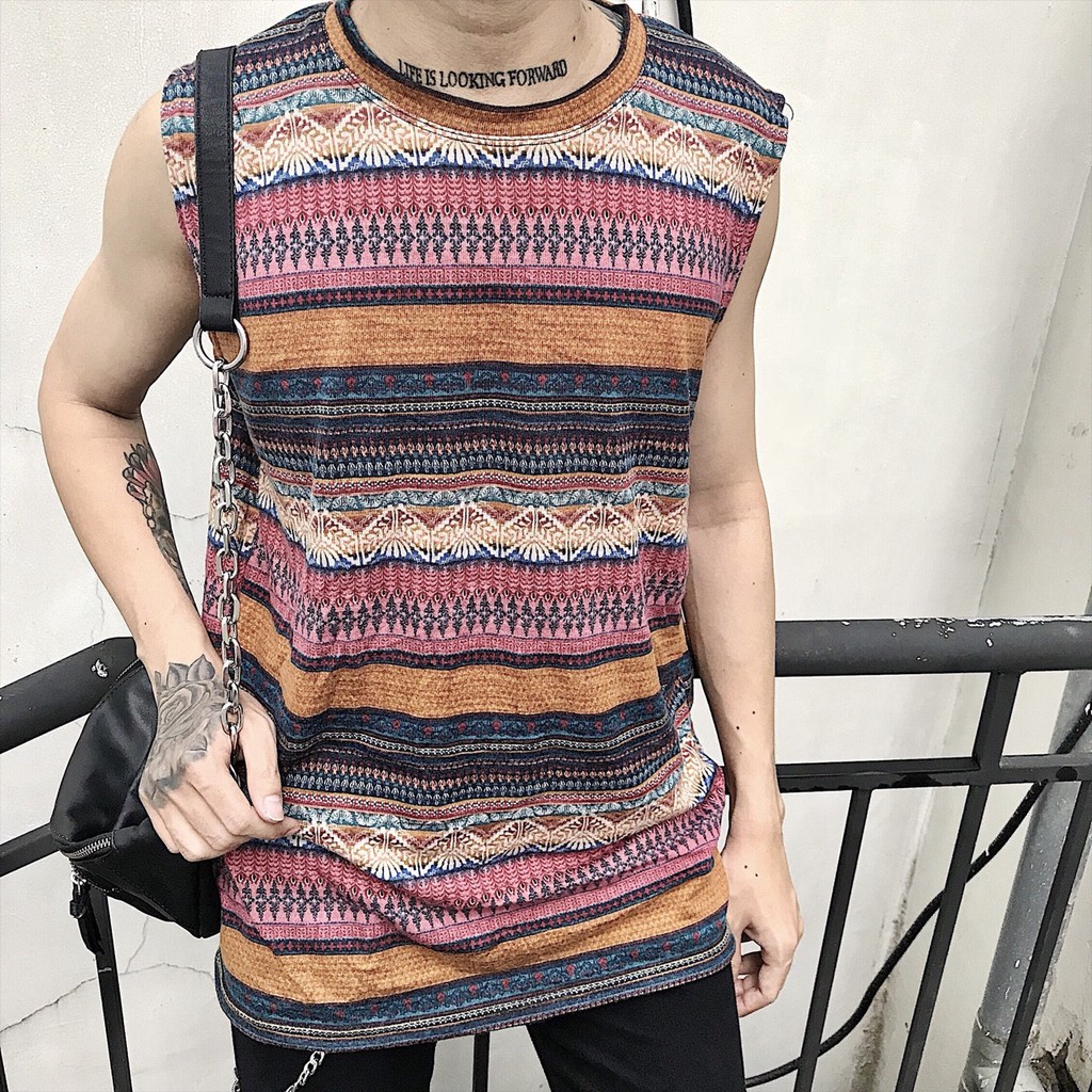 [Ảnh thật 100%] ÁO TANKTOP HỌA TIẾT THỔ CẨM- cotton cao cấp