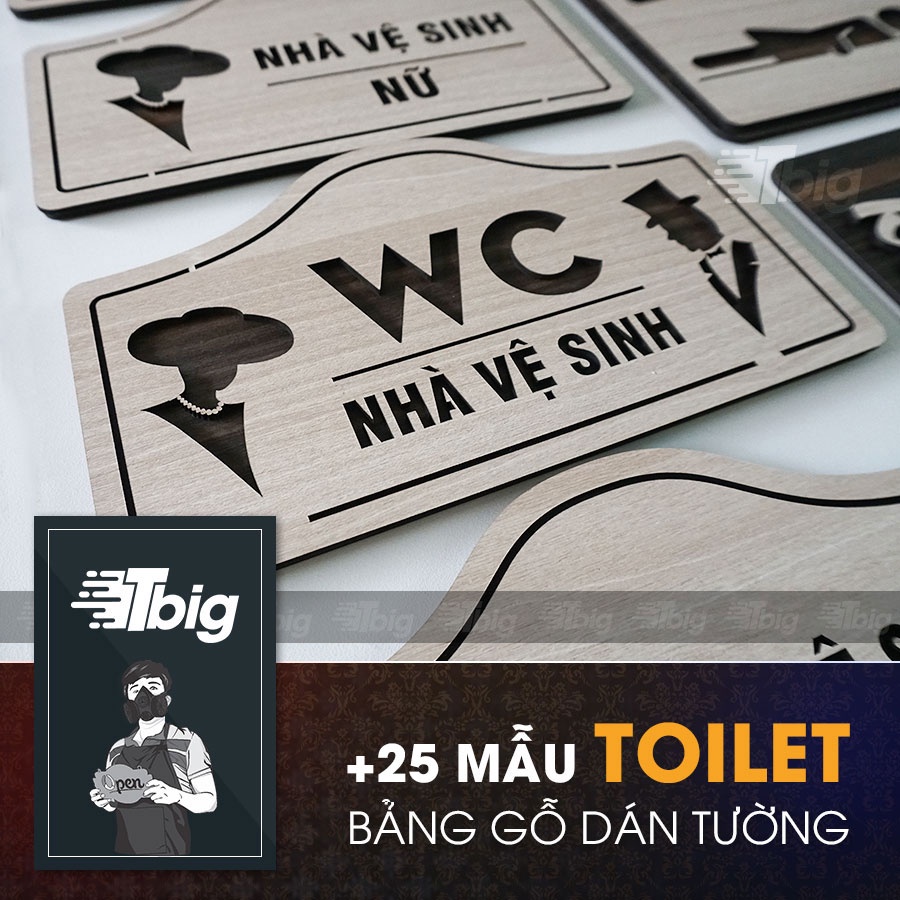 [Hot New] 20 mẫu bảng toilet  gỗ dán cửa Nhà vệ sinh - restroom - wc - women men - nam nữ