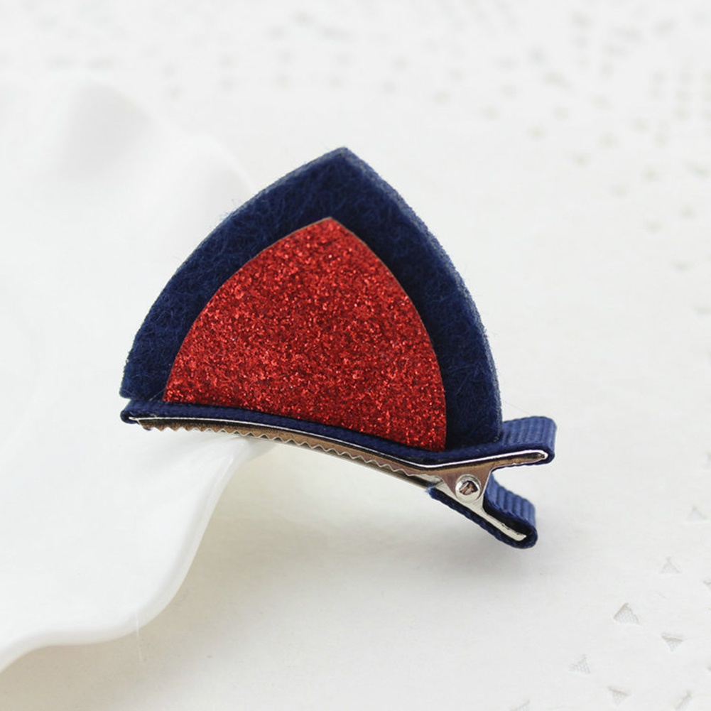 1 Cặp Kẹp Tóc Hình Tai Mèo Đính Kim Sa Dễ Thương Cho Bé