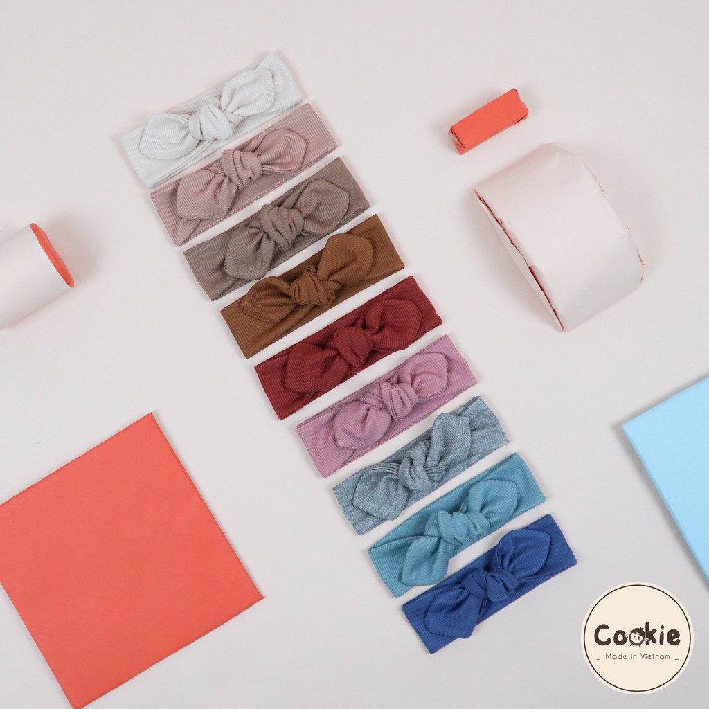 Turban bé gái Cookie màu xinh xắn, chất cotton tăm mềm mịn.