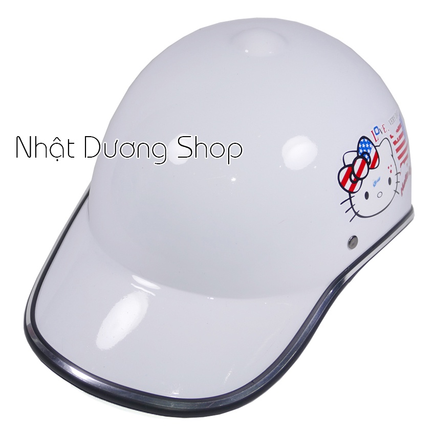 [Dán hình ngẫu nhiên] Nón bảo hiểm lưỡi trai nữ khoét đuôi thời trang cá tính