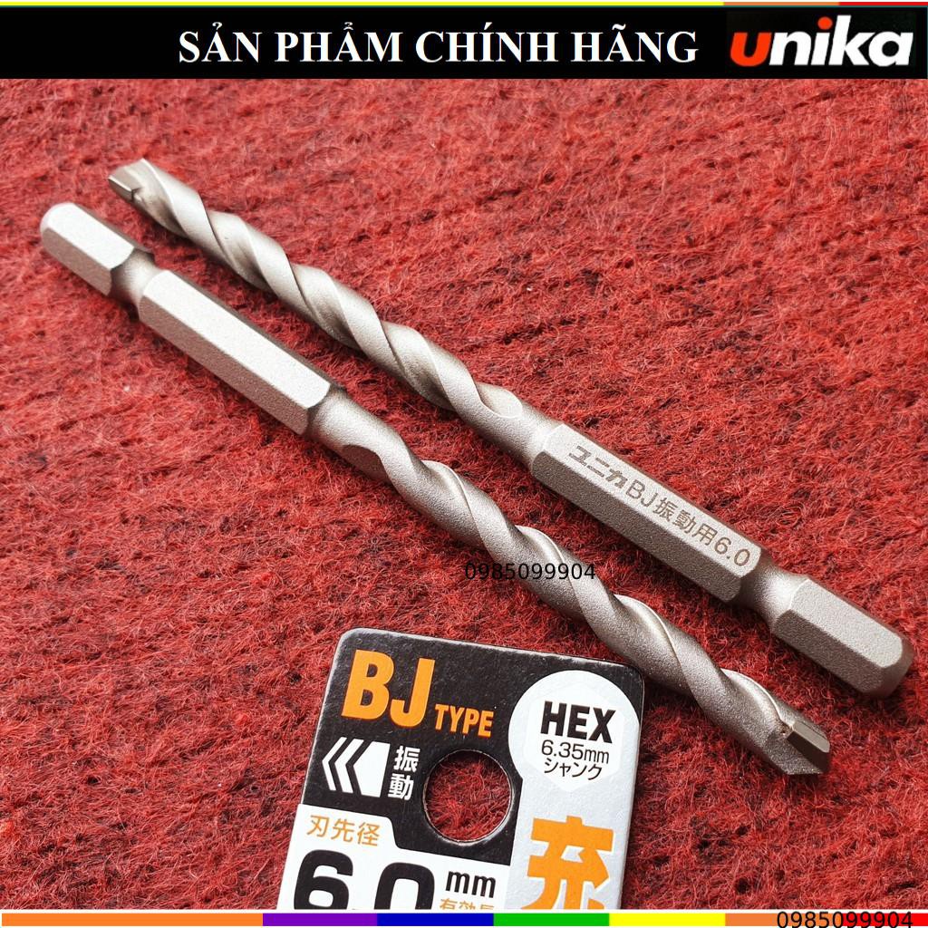 Mũi khoan bê tông Unika mã BJ  chuyên vữa xi măng-plastic, bê tông, nhựa PVC, đá phiến