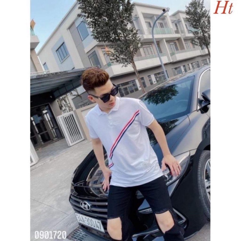 Áo polo sọc chéo THOM H2A866