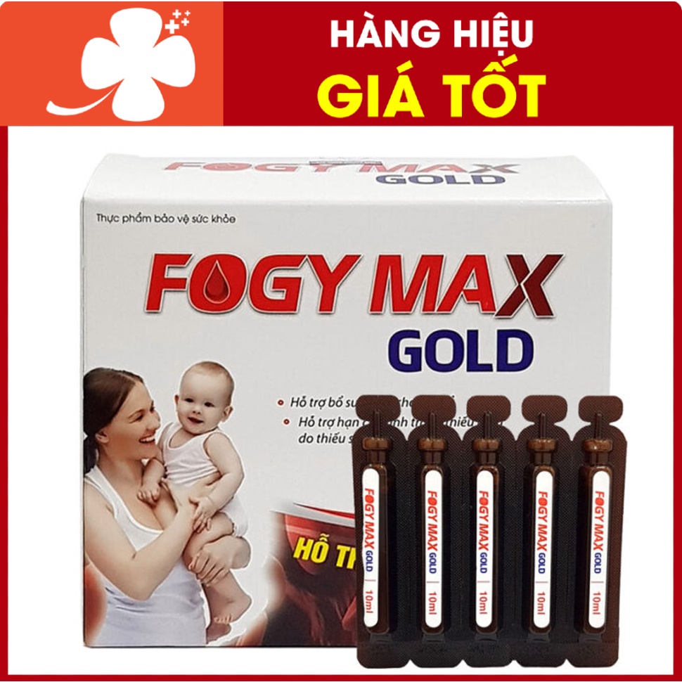 Fogy Max - Sắt III dạng nước cho bà bầu, người thiếu máu do thiếu sắt, dễ uống không nóng (20 ống)