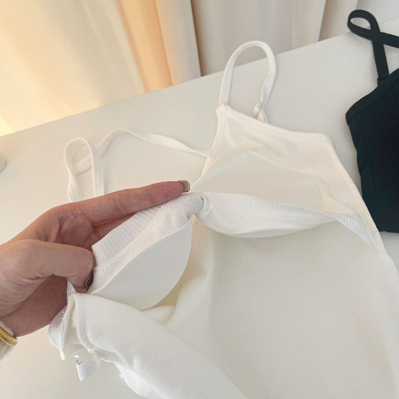 Brroa Áo Hai Dây Cotton Cơ Bản Với Áo Ngực Dây Mảnh Màu Trơn Gợi Cảm Cho Nữ
