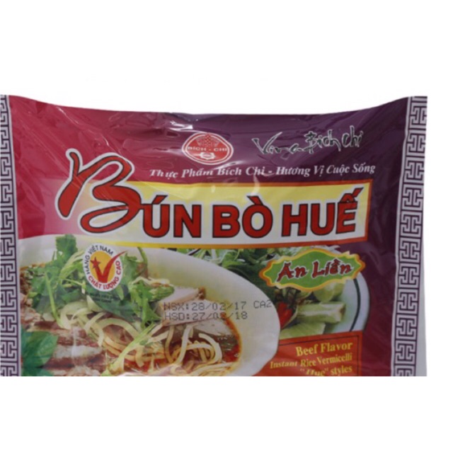 Combo 10 gói Bún bò Huế ăn liền Bích Chi gói 70g