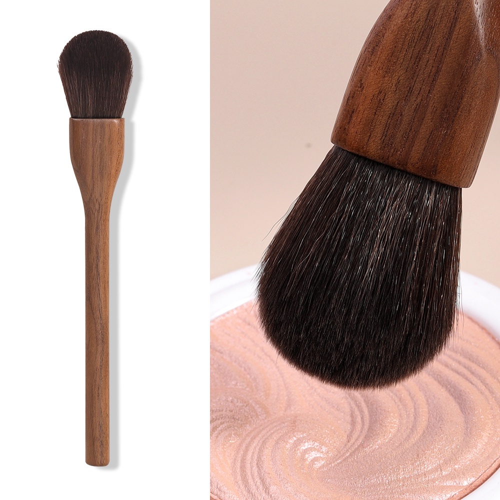 Cọ đánh má hồng OVW HHT05 tay cầm bằng gỗ óc chó độc đáo tiện lợi