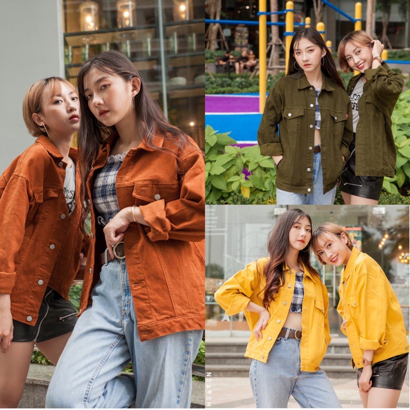Áo khoác Kaki Cặp đôi Nhiều màu oversize unisex