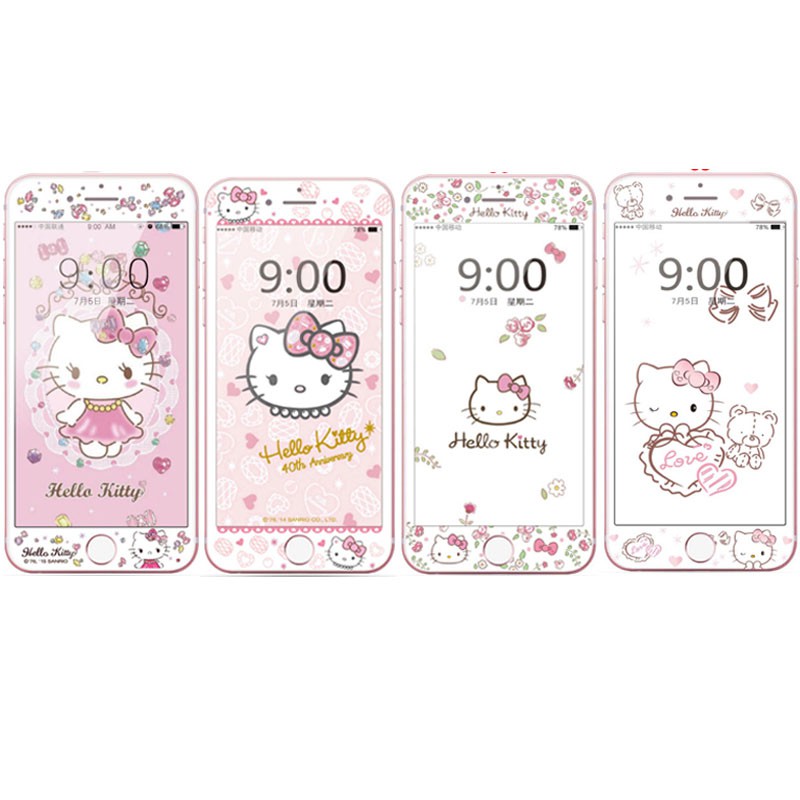 [Monika Shop] Kính cường lực iPhone 6plus 6splus hoạ tiết Hello Kitty xinh xắn bảo vệ