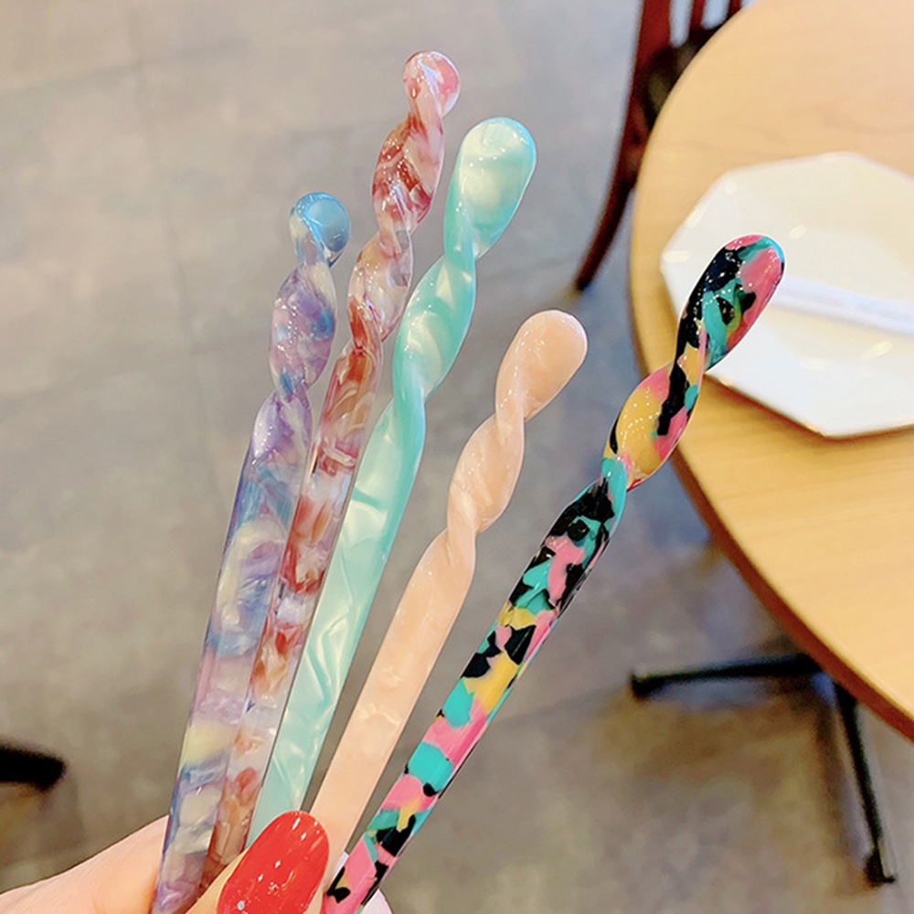 Trâm cài tóc SKJK họa tiết đá cẩm thạch bằng acrylic phong cách Hàn Quốc cổ điển cho nữ