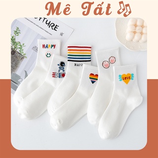 Tất cổ cao nam nữ METAT vớ cao cổ họa tiết nhiều màu cute cao cấp thời trang Hàn Quốc T52