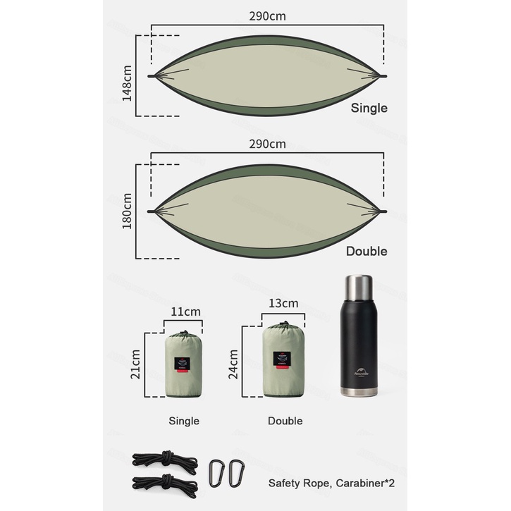 NATUREHIKE ULTRA HAMMOCK VÕNG ĐƠN NH17D012