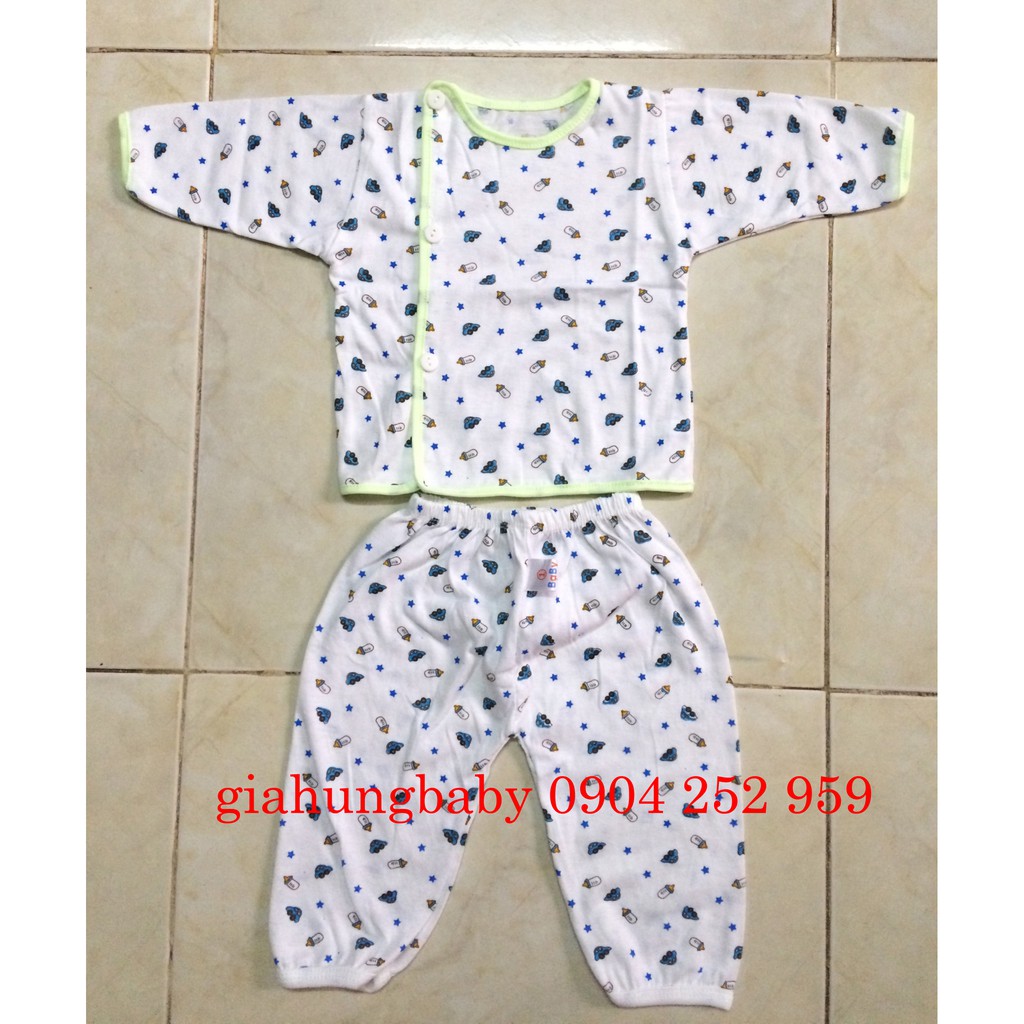 bộ quần áo sơ sinh bình sữa 100% cotton hàng Việt Nam cho bé