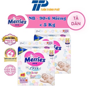 Combo 2 bịch tã/bỉm dán merries cộng miếng nội địa nhật size nb96/s88/m68