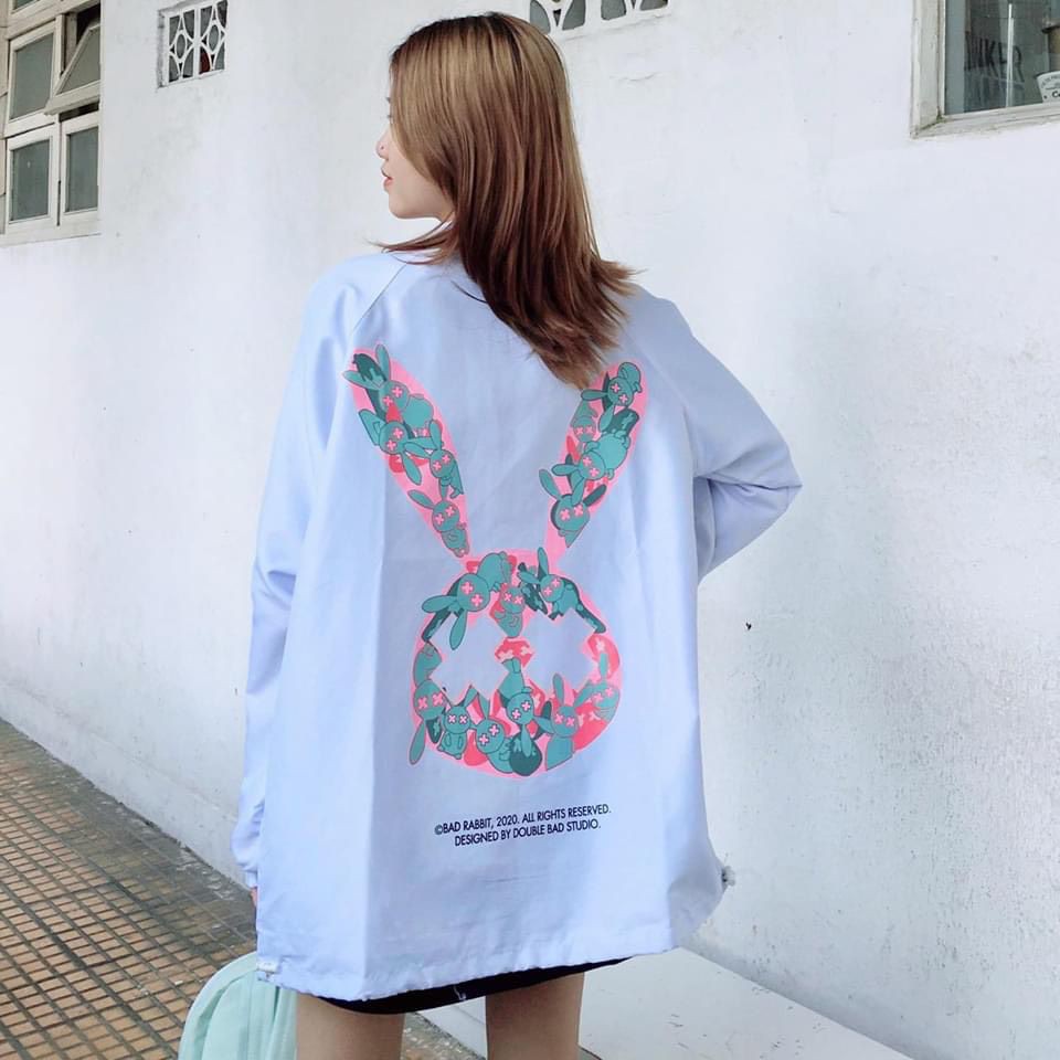 Áo Khoác Dù Bad Thỏ - Áo Jacket Form Rộng Nam Nữ - GIN STORE