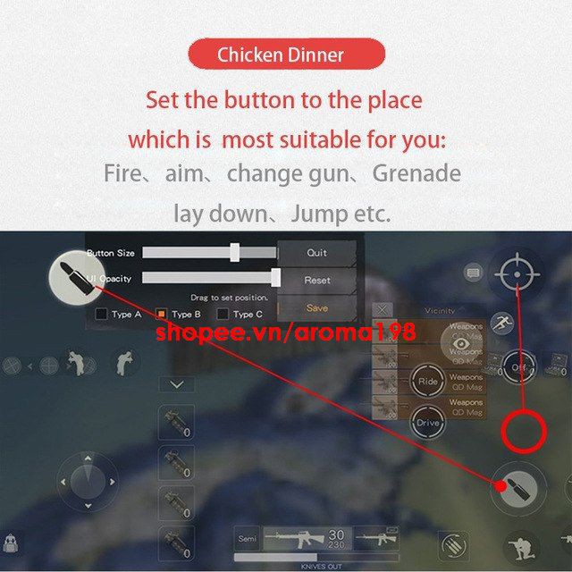 [Tuyệt Đỉnh] Bộ 2 Nút Bấm Cơ R11 Chốt Vặn Trên Điện Thoại Hỗ Trợ Chơi Game PUBG Mobile, Ros Mobile