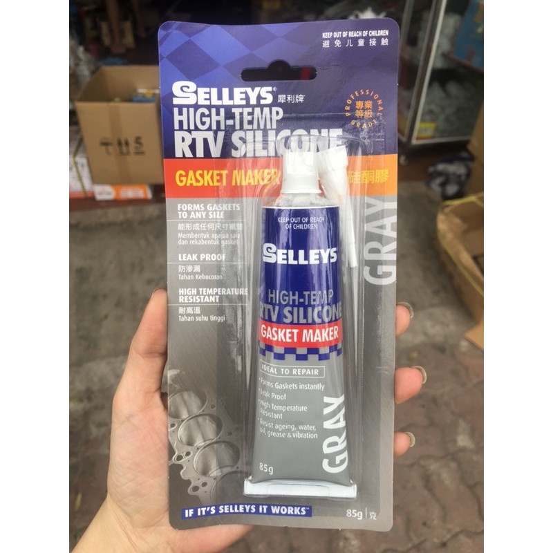 Keo silicone làm gioăng máy chịu nhiệt độ cao Selleys RTV Silicone 85g (màu ghi)